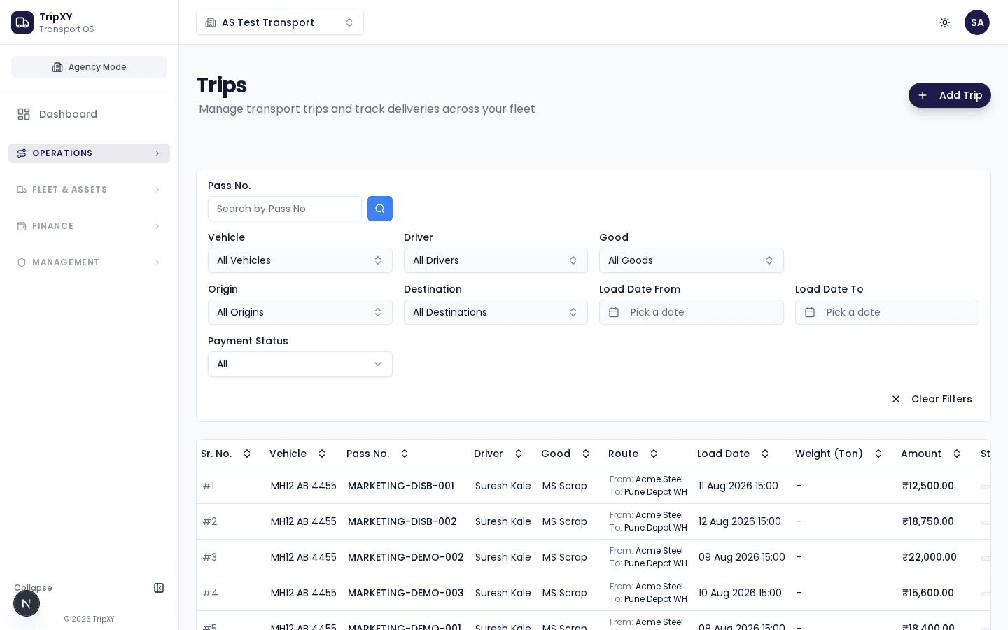 Trips & Dispatch screenshot